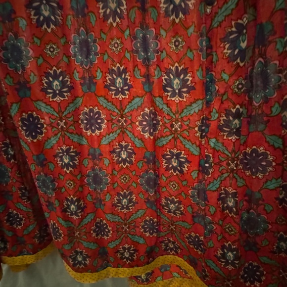 Lovely Indian hand-dyed textile dress with side pleats, size S - Picture 7 of 7